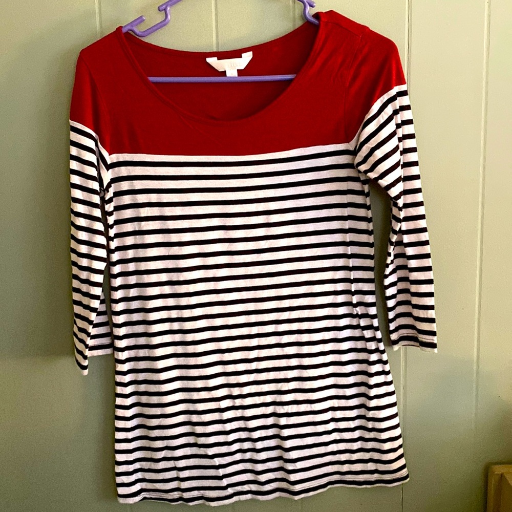 Striped 3/4 sleeve top